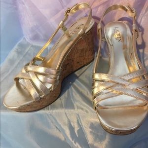 Gold Ralph Lauren Wedges